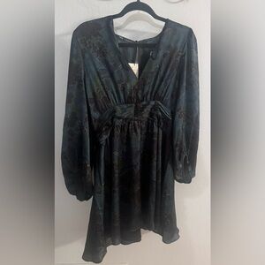 Zara Elegant Black Floral Dress